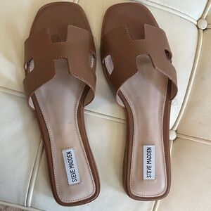 Steve Madden Brown Slide Sandals
